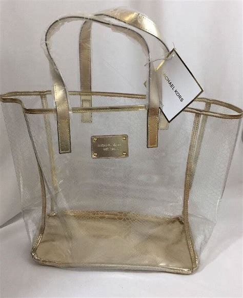 michael kors gold beach bag|michael kors clear tote bags.